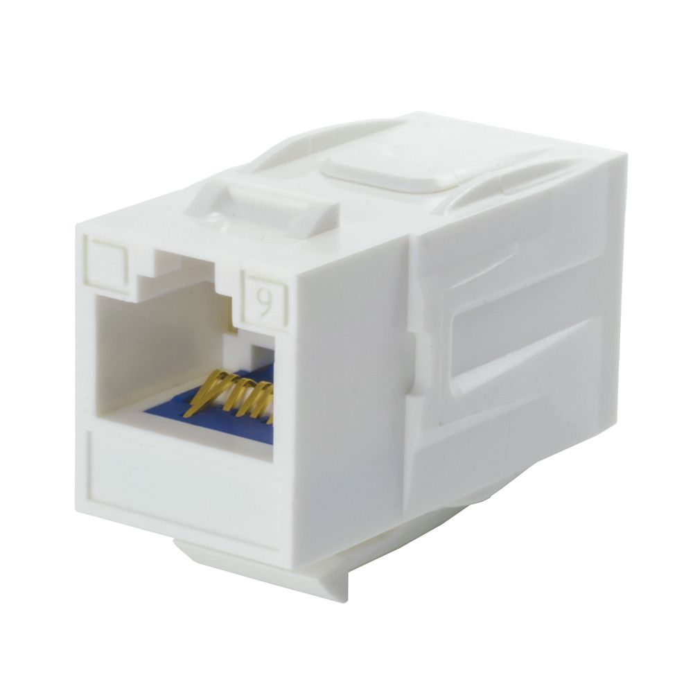 180° RJ45 Cat 6 UTP FeedThrough Keystone Coupler, TL 9000 and ISO 9001